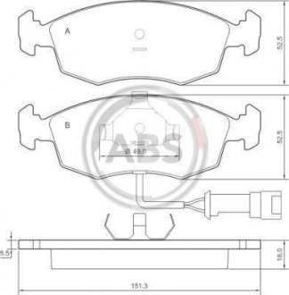 Гальмівні колодки перед. Ford Escort/Sierra 84-99 (ATE) A.B.S. 36519