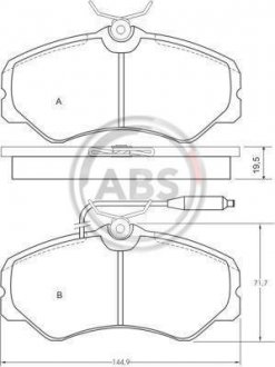 Колодки гальмівні пер. 405/J5/A3/C25/Ducato/AR Series 85-99 A.B.S. 36589