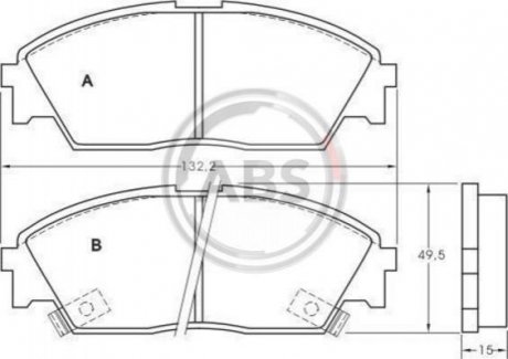 Гальмівні колодки дискові (1 к-т) A.B.S. 36616