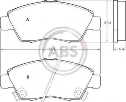 Гальмівні колодки перед Civic 89-12 A.B.S. 36831