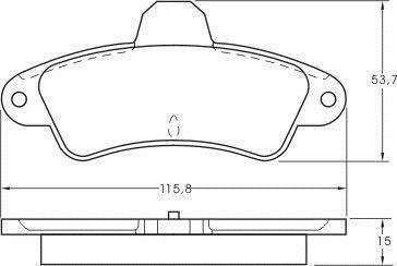 Гальмівні колодки зад. Ford Mondeo 93-00 (Bendix) без датчика (115,8x53,7x15) A.B.S. 36844