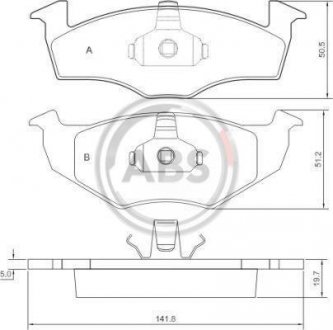 Гальмівні колодки дискові (1 к-т) A.B.S. 36970