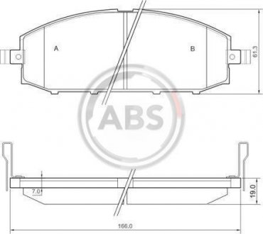 Гальмівні колодки дискові (1 к-т) A.B.S. 37084