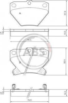 Гальмівні колодки зад. Corolla/Prius/Yaris 99-09 A.B.S. 37136