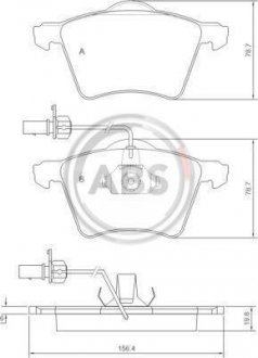 Гальмівні колодки перед. T4 2.5TDI 96-03 (R15)(з датчиком) A.B.S. 37141