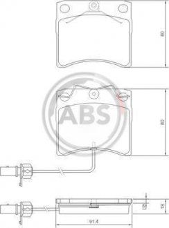 Гальмівні колодки дискові (1 к-т) A.B.S. 37144