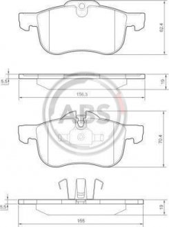 Колодки гальмівні пер. rover 75 99-06 A.B.S. 37151