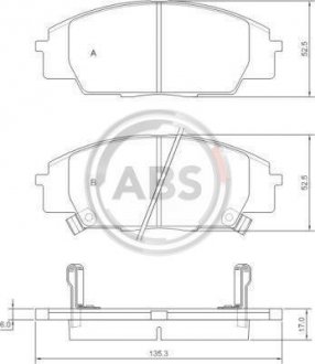 Колодки гальмівні пер. Civic/S2000 99-11 A.B.S. 37174