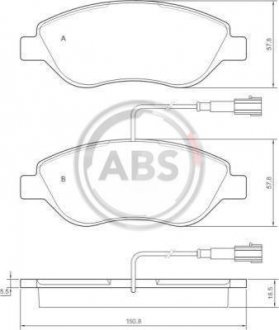 Колодки гальмівні пер. Mito/Bravo/Stilo 01- A.B.S. 37281