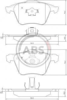 Колодки гальмівні перед. S60/S80/V70/XC70/XC90 (98-14) A.B.S. 37344