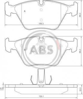 Гальмівні колодки пер. BMW 3(E46) 99-07/X3(E83) 03-11 (ATE) A.B.S. 37374 (фото 1)