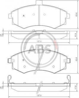 Гальмівні колодки дискові (1 к-т) A.B.S. 37403 (фото 1)