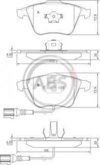 Гальмівні колодки дискові (1 к-т) A.B.S. 37426