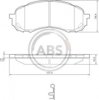 Гальмівні колодки дискові (1 к-т) A.B.S. 37443