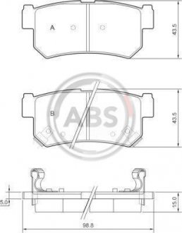 Колодка торм. SSANG YONG KORANDO/MUSSO задн. (ABS) A.B.S. 37460