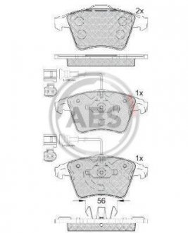 Гальмівні колодки пер. VW Touareg 02-10 (ATE) A.B.S. 37482