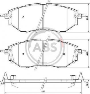 Гальмівні колодки дискові (1 к-т) A.B.S. 37502