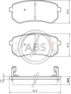 Колодка торм. HYUNDAI/KIA i10/PICANTO задн. (ABS) A.B.S. 37515