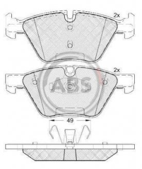 Гальмівні колодки дискові (1 к-т) A.B.S. 37551