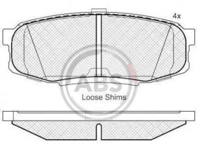 Гальмівні колодки зад. Toyota Land Cruiser 08- (advics) A.B.S. 37702