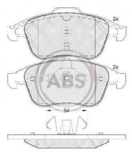 Колодка торм. диск. RENAULT MEGANE III 08- передн. (ABS) A.B.S. 37749