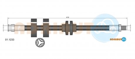 Шланг гальмівний передній ALFA ROMEO 156 97-07, GT 03-10, 147 00-10 ADRIAUTO 01.1233