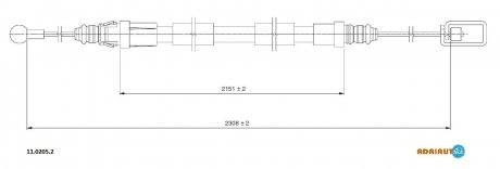 Трос зупиночних гальм ADRIAUTO 1102052 (фото 1)