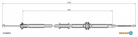 Трос гальмівний FIAT Nemo all Ds 1.4 HdiRH12/07-/Fiorino all Ds 1.3 MjRH12/07-/Bipper R RH"08- ADRIAUTO 1102292