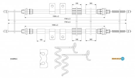 Трос зупиночних гальм ADRIAUTO 1302921 (фото 1)