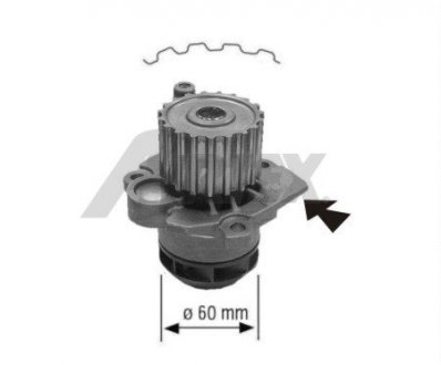 Водяний насос Fabia/Polo 1.9D 95- AIRTEX 1671