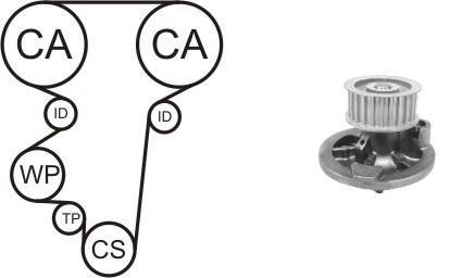Водяний насос + комплект зубчатого ременя AIRTEX WPK-169601 (фото 1)