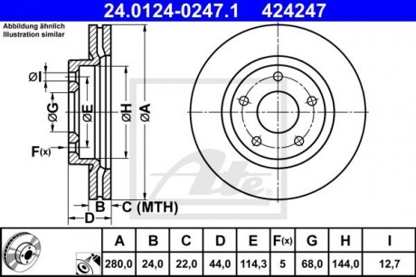 Диск гальмівний NISSAN JUKE 10- ATE 24012402471