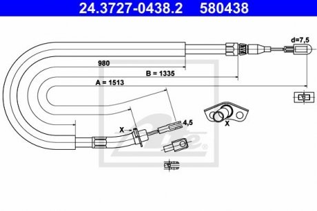 Трос ручного DB312 ATE 24372704382