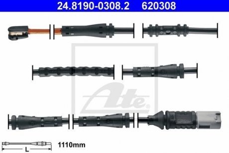 Датчик зносу гальмівних колодок 620308 / ATE 24.8190-0308.2