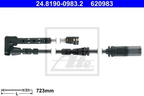 Датчик зносу колодок гальмівних 24.8190-0983.2 ATE 24819009832