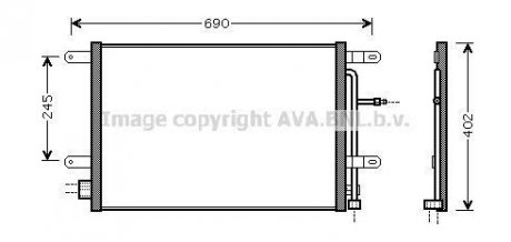 Конденсатор кондиционера AUDI A4 AVA COOLING AI5238 (фото 1)