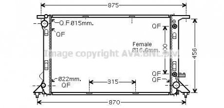 Радіатор охолодження двигуна AVA COOLING AIA2291