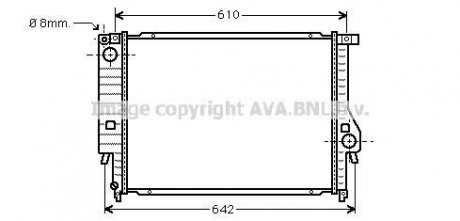 Радиатор охлаждения двигателя BMW 324D/530/730 MT 85-94 AVA COOLING BW2096 (фото 1)