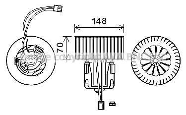 Вентилятор отопителя салона BMW 5f10 09>16, 7F01 08> LHD AC+ AVA COOLING BW8539 (фото 1)