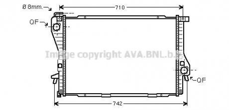 Радиатор охлаждения двигателя BMW 5e39 520-540i 98>04, 7e38 728-740i 98>01 AVA COOLING BWA2233 (фото 1)