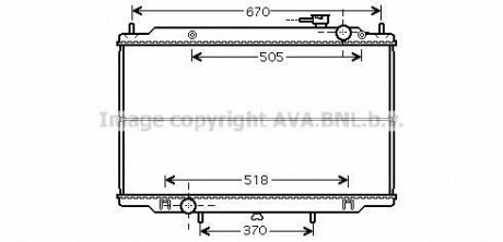 Радіатор, Система охолодження двигуна AVA COOLING DN2266