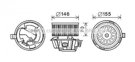 Вентилятор отопителя салона Nissan Micra (02-10) AVA COOLING DN8384 (фото 1)