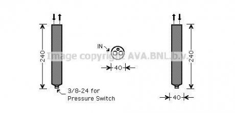 Осушитель кондиционера Nissan X-Trail 2,0i 01>08 08>, FX 35 08> AVA AVA COOLING DND267