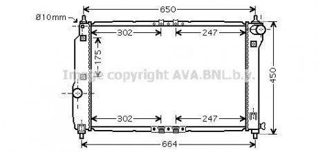 Радіатор охолодження CHEVROLET AVEO (T250, T255) (05-) 1.4 i 16V (вир-во AVA) AVA COOLING DWA2067