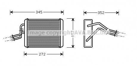 Радіатор обігрівача салону Ford Tranzit 00>06 AC+ AVA AVA COOLING FD6317