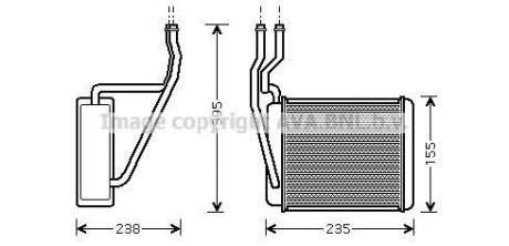 Радіатор обігрівача салону Ford Fiesta Fusion 1,25-1,6i 1,4-1,6TDCI 02>08, MAZDA 2 1,3-1,5i 03> AVA AVA COOLING FD6329