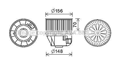 Вентилятор обігрівача салону Ford Focus (13-20), C-MAX (11-19) AVA COOLING FD8633 (фото 1)