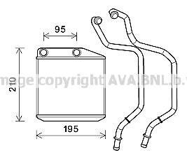 Радіатор обігрівача салону Fiat Doblo 10> MT (без патрубків) AVA AVA COOLING FT6313