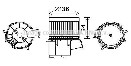 Вентилятор отопителя салона Fiat 500 (08-)/Ford KA (08-16) AVA COOLING FT8448 (фото 1)