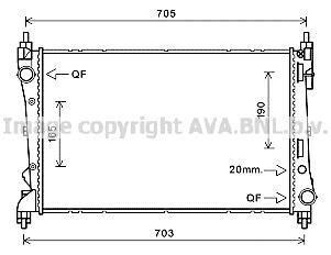 Радиатор охлождения FIAT DOBLO (152, 263) (09-) 1.3 MJTD (AVA) AVA COOLING FTA2449